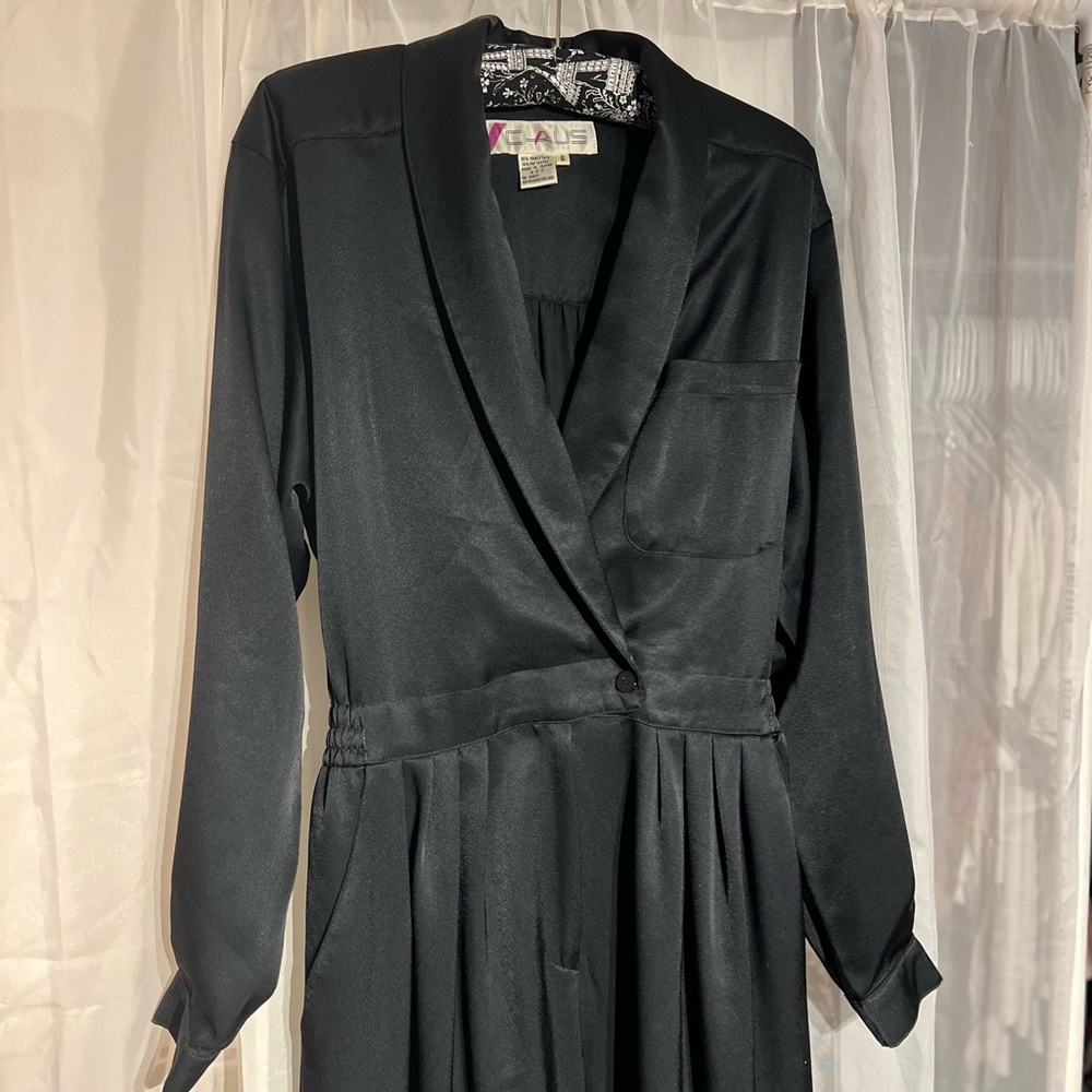 VINTAGE Chaus Black Jumpsuit Size 6